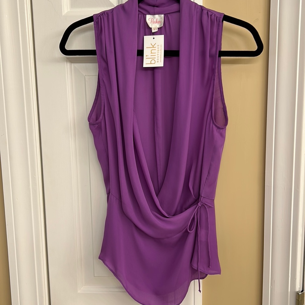Parker silk purple blouse